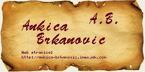 Ankica Brkanović vizit kartica